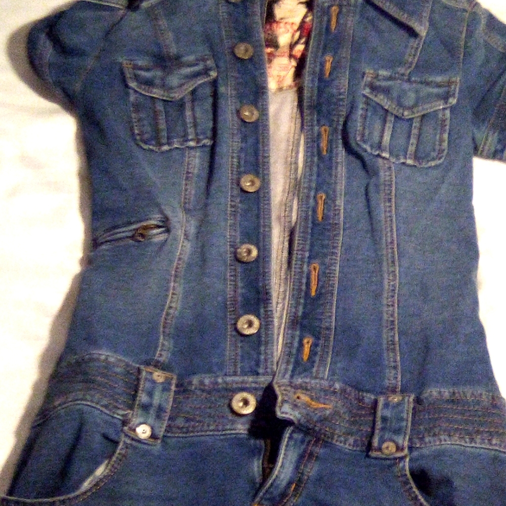 Jean button up dress